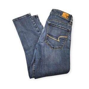 AMERICAN EAGLE | Women's Blue Hi-Rise Skinny Jeggings Jeans